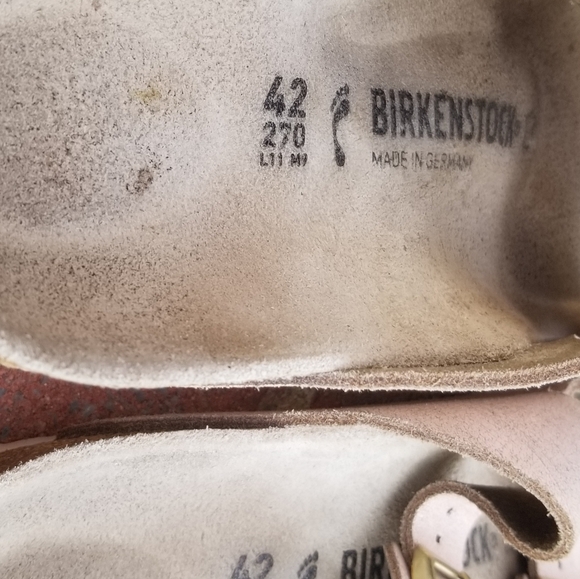 42 Birkenstock Shimmer Distress Rose Pink Slip On Sandal Birks Shoe Women 11 - Picture 10 of 14